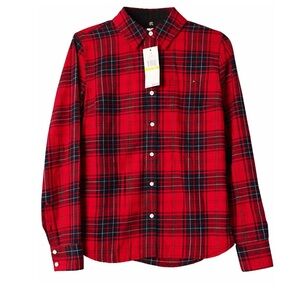 NWT Red Plaid Button Down Shirt